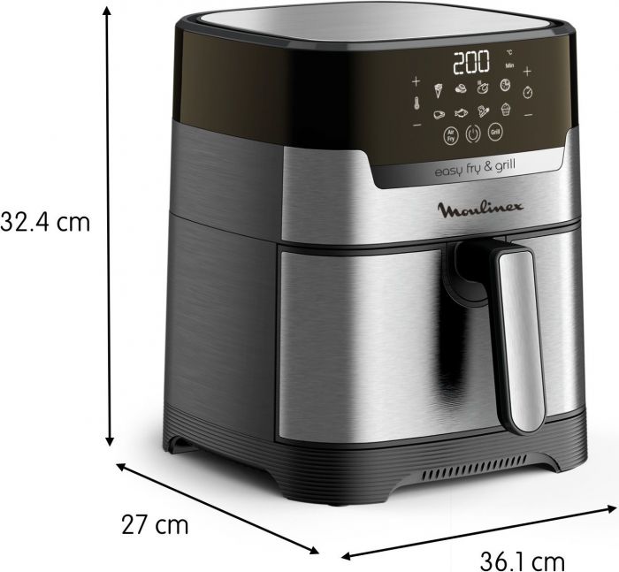 Мультипіч Moulinex EasyFry&Grill Digital, 1550Вт, чаша-4.2л, сенс. керув., пластик, сірий