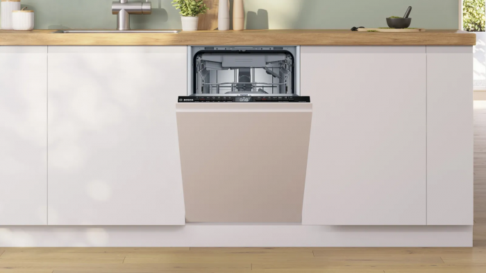 Посудомийна машина Bosch вбудована, 10компл., D, 45см, дисплей, 3й кошик, білий