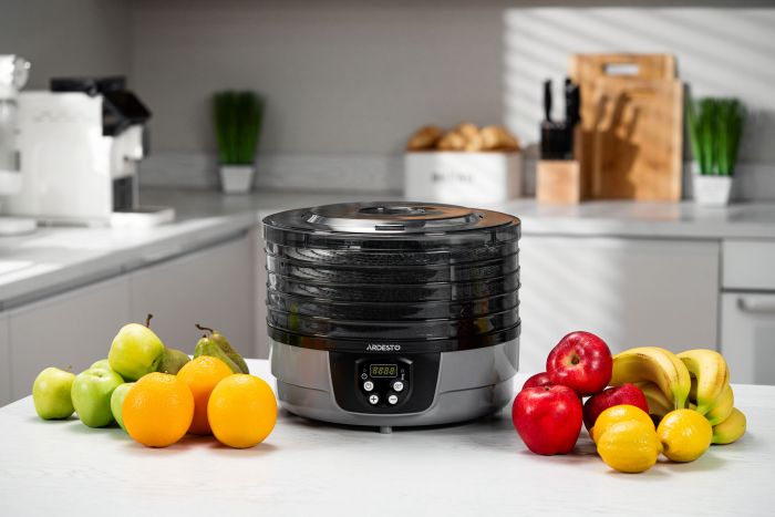 Сушарка для продуктів ARDESTO FDB-532TTC, 250Вт, піддонів -5x3см, діаметр-32см, макс-70°С, таймер, електр. управління, пластик , білий