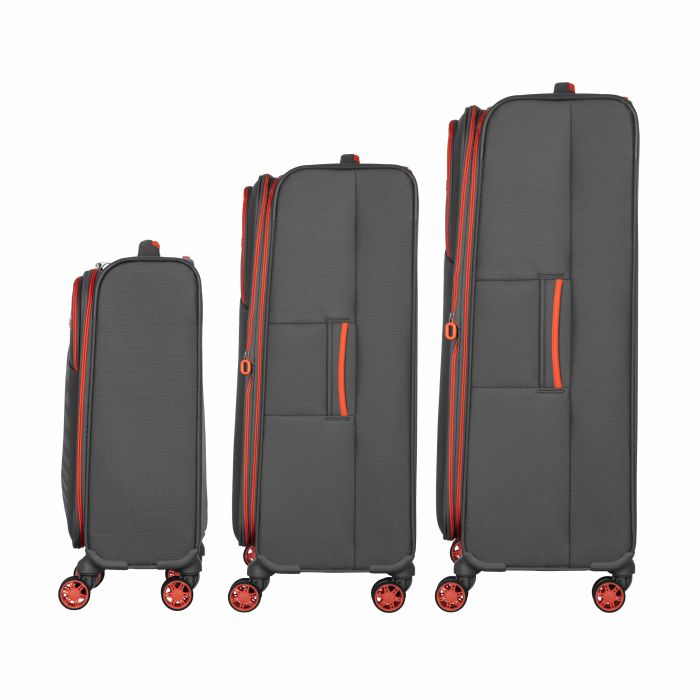 Набір валіз 2E, Trek, (L+M+S), TSA, 4 колеса, + 3 рюкзаки Cabin (2E-BPET-CABIN-GR), поліестр, сірий