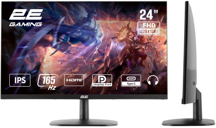 Монітор 2E GAMING 23.8" G2423B HDMI, DP, USB-C, Audio, IPS, 165Hz, 1ms, FreeSync