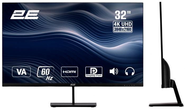 Монітор 2E 31.5" L3224B 2xHDMI, DP, MM, VA, 3840x2160