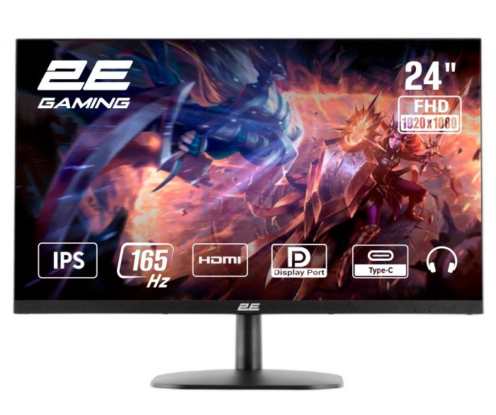 Монітор 2E GAMING 23.8" G2423B HDMI, DP, USB-C, Audio, IPS, 165Hz, 1ms, FreeSync