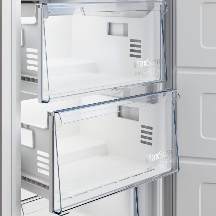 Морозильна камера Beko, 187x60x71, 286л, 1дв., E, NF, нержавіюча сталь
