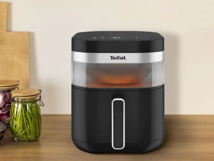 Мультипіч Tefal Easy Fry Infrared, 1850Вт, чаша-7л, сенсорне керув., 8 програм, з віконцем, пластик, чорний