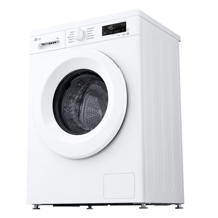 Пральна машина LG фронтальна, 7кг, 1200, A, 44см, дисплей, пара, інвертор, білий