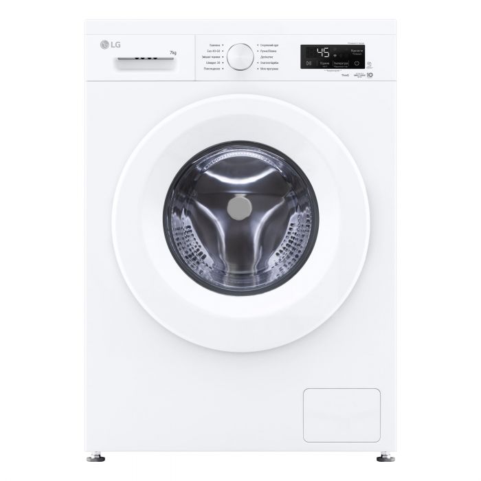 Пральна машина LG фронтальна, 7кг, 1200, A, 44см, дисплей, пара, інвертор, білий