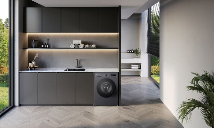 Пральна машина LG фронтальна, 7кг, 1200, A, 44см, дисплей, пара, інвертор, чорний