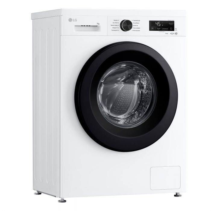 Пральна машина LG фронтальна, 7кг, 1200, A, 44см, дисплей, пара, інвертор, білий