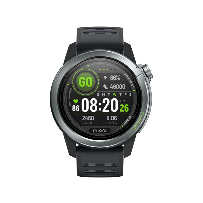 Смарт-годинник Mibro GS Active 2 46мм, 1.32", 466x466, AMOLED, BT 5.3, GPS, 5 ATM, темно-сірий