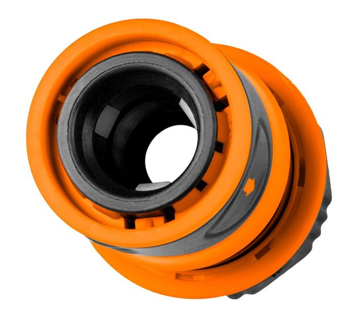 Конектор для шланга Neo Tools 3/4" наскрізний двокомпонентний біметалічний