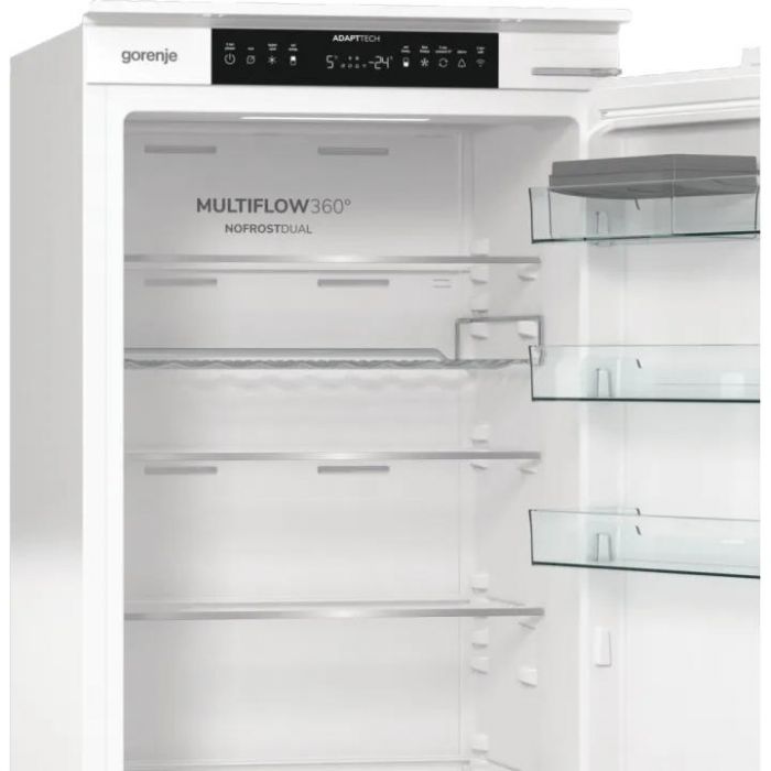 Холодильник Gorenje вбудований з нижн. мороз., 193,7x69x55см, 2 двері,284(76)л, А+, NF+, Зона св-ті, Диспл, Wi-Fi, Біли