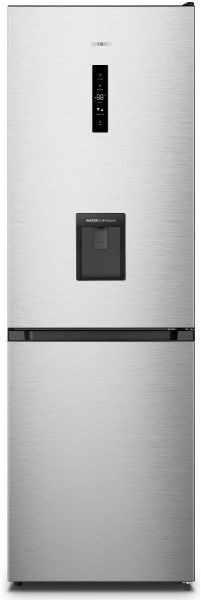 Холодильник Gorenje з нижн. мороз. камерою, 186х59х60см, 2 дв., Х- 207л, М- 97л, A+, NoFrost Plus, Fresh zone, дозатор для води, нерж