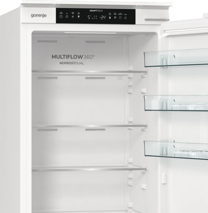 Вбуд. холодильник з мороз. камерою Gorenje, 193х55х54см, 2 двері, 208(76)л, А+, NF+, Зона св-ті, Диспл, Біли