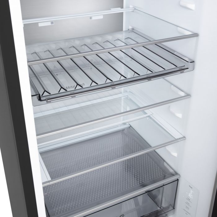 Холодильник LG з нижн. мороз., 203x60х68, холод.відд.-262л, мороз.відд.-113л, 2дв., E, NF, інв., диспл внутр., Fresh Сonverter, Metal Fresh, чорний матовий