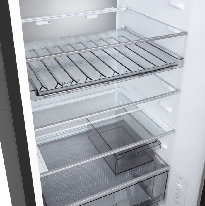 Холодильник LG з нижн. мороз., 203x60х68, холод.відд.-262л, мороз.відд.-113л, 2дв., E, NF, інв., диспл внутр., Fresh Сonverter, Metal Fresh, чорний матовий