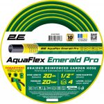 Шланг садовий 2E AquaFlex Emerald Pro 1/2" 20м 4 шари 20бар -10…+60°C зрошувач 2 конектори адаптер