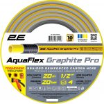 Шланг садовий 2E AquaFlex Graphite Pro 1/2" 20м 4 шари 20бар -10…+60°C зрошувач 2 конектори адаптер