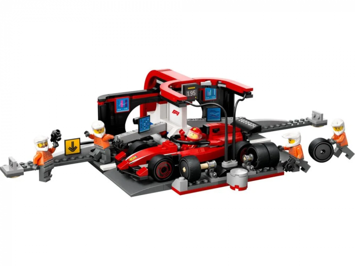 Конструктор LEGO City Піт-стоп і піт-екіпаж F1 з болідом Ferrari
