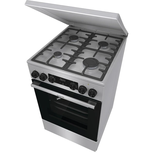 Плита Gorenje комбінована, 70л, 50x60см, метал. кришка, дисплей, чавун, нерж