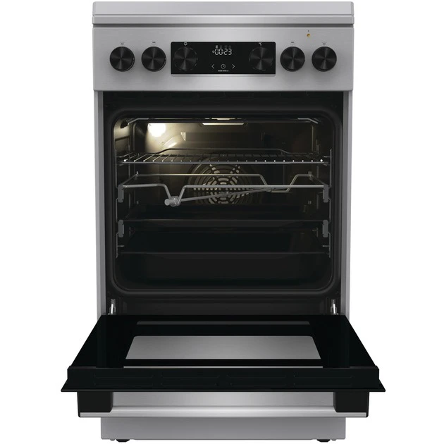 Плита Gorenje комбінована, 70л, 50x60см, метал. кришка, дисплей, чавун, нерж