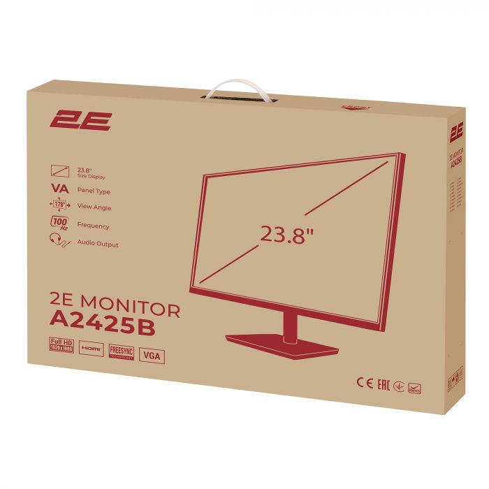 Монітор 2E 23.8" A2425B D-Sub, HDMI, VA, 100Hz, FreeSync