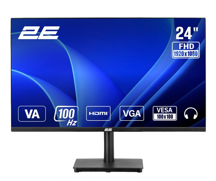 Монітор 2E 23.8" A2425B D-Sub, HDMI, VA, 100Hz, FreeSync