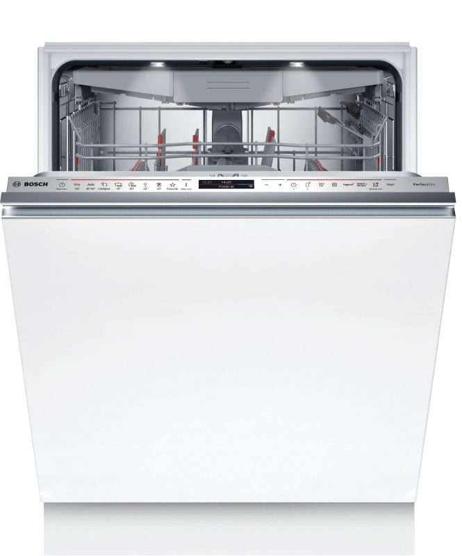 Посудомийна машина Bosch вбудована, 14компл., A, 60см, дисплей, 3й кошик, Zeolith, білий