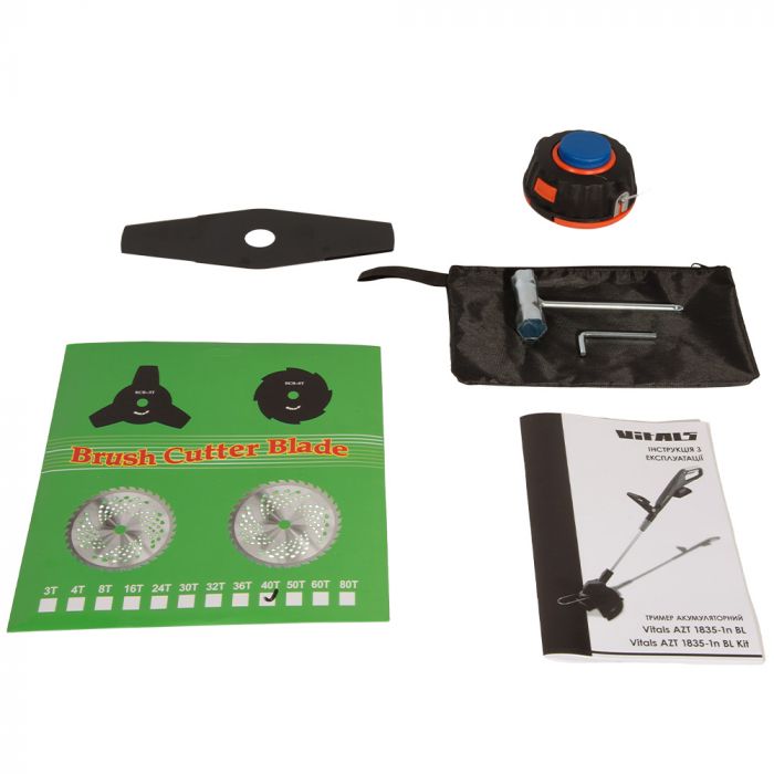 Тример садовий акумуляторний Vitals AZT 1835-1n BL 18В 30см 2.75кг без АКБ та ЗП