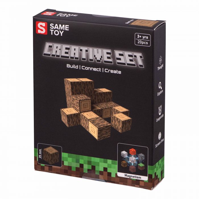 Конструктор магнітний Same Toy Creative Set Wood 20ел