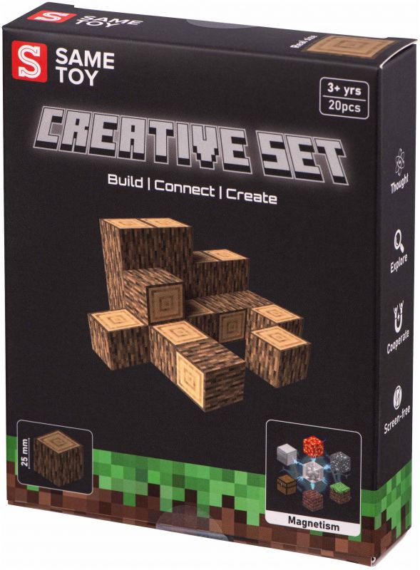 Конструктор магнітний Same Toy Creative Set Wood 20ел