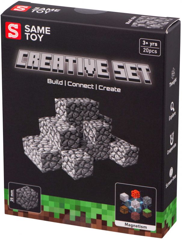 Конструктор магнітний Same Toy Creative Set Cobblestone 20ел