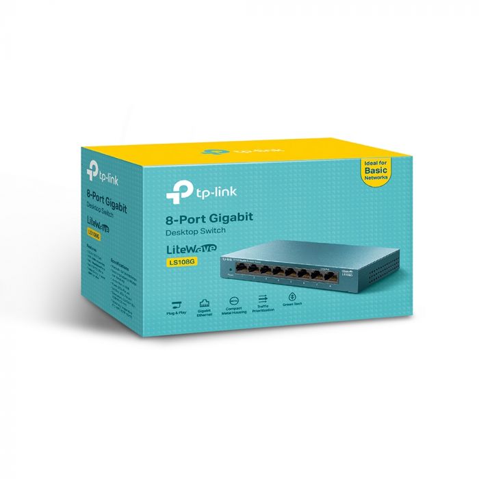 Комутатор TP-LINK LS108G 8xGE, Некерований