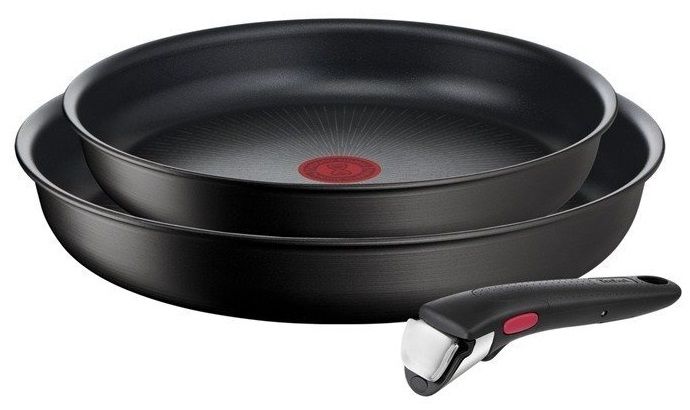 Набір посуду Tefal Ingenio Easy Cook & Clean, змінна ручка, 3предметів, алюміній, бакеліт, чорний