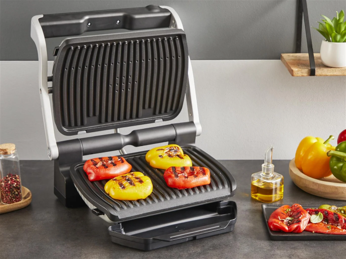 Гриль Tefal притискний OptiGrill+ 2000Вт, темп. режимів-4, знімні пластини, алюміній, метал