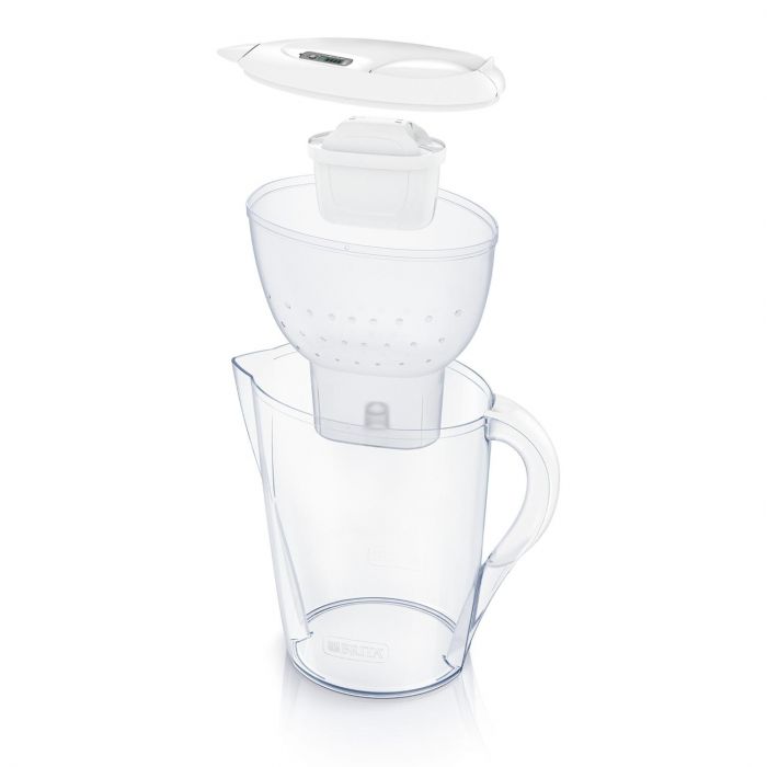 Фільтр-глечик Brita Marella Memo 2.4л (1.4л очищеної води) з фільтр-картриджем 3шт, білий