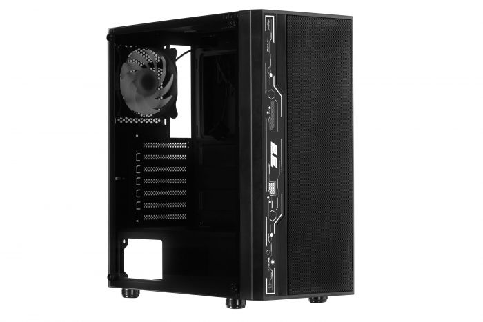 Корпус 2E GAMING Spero G2052 без БЖ 2xUSB3.0, 1xUSB2.0, 1x120мм ARGB, 2x120мм, VGA 345мм, LCS ready, TG Side Panel, ATX, чорний