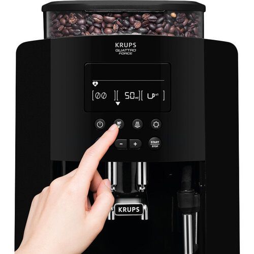 Кавомашина Krups Arabica 1.8л, зерно, ручний капучинатор, LED - дисплей, авторецептів - 3, свій рецепт, чорний