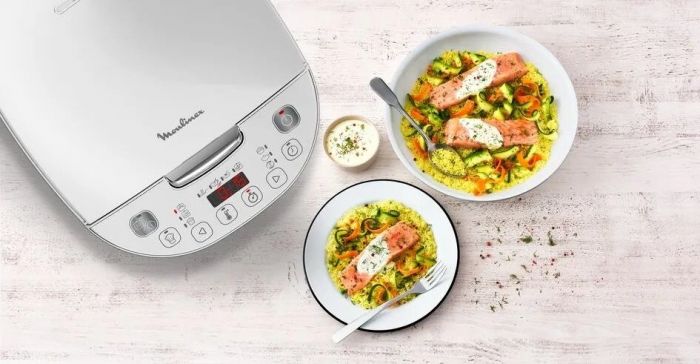 Мультиварка Moulinex SimplyCook Plus, 750Вт, чаша-4л, електронне керув., метал/пластик, білий