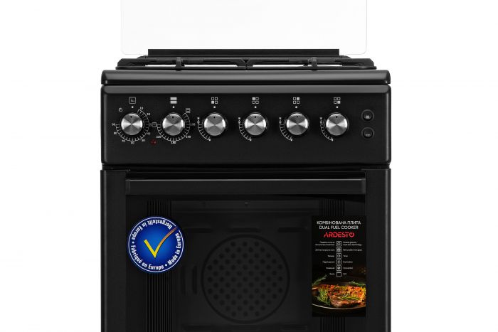Плита ARDESTO комбі, 52л, 50x60см, конвекція, чавун, підсвічування, форсунки LPG (підключення газового балона), чорний