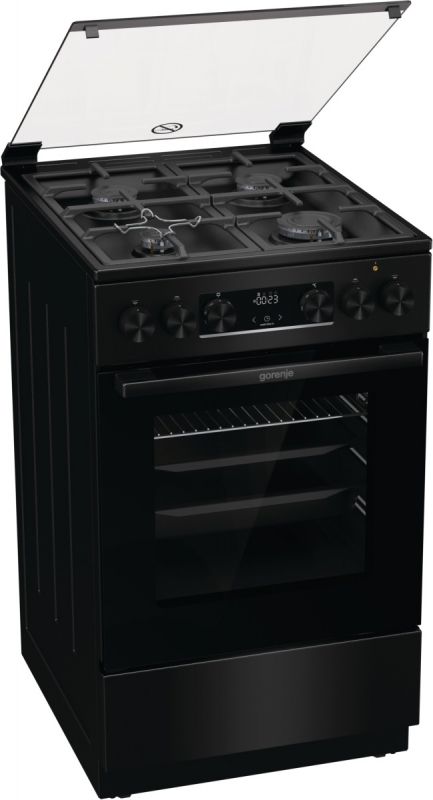 Плита Gorenje комбінована, 70л, 50x60см, дисплей, чавун,  чорний