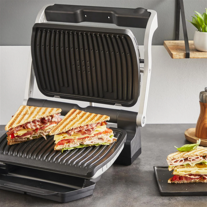 Гриль Tefal притискний OptiGrill+ 2000Вт, темп. режимів-4, знімні пластини, алюміній, метал