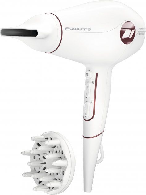 Фен Rowenta Volumizer Hybrid, 1800Вт, 3 режими, іонізація, хол. обдув, турборежим, білий