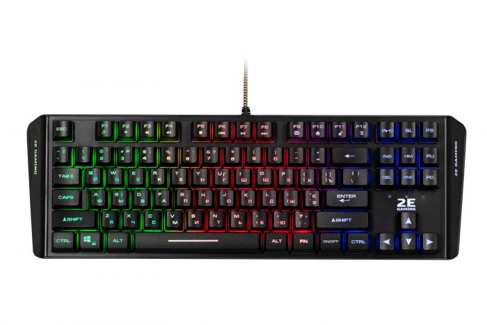 Клавіатура мембранна 2E GAMING KG355 87key, USB-A, EN/UA/RU, LED, чорний