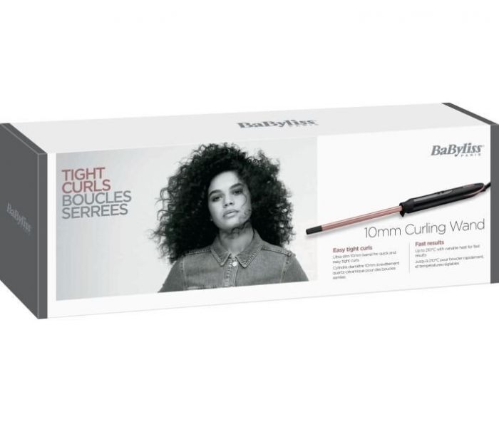 Плойка Babyliss, 48Вт, темп.режимів-6, D -10mm, 160-210С, кераміка, чорно-золотий