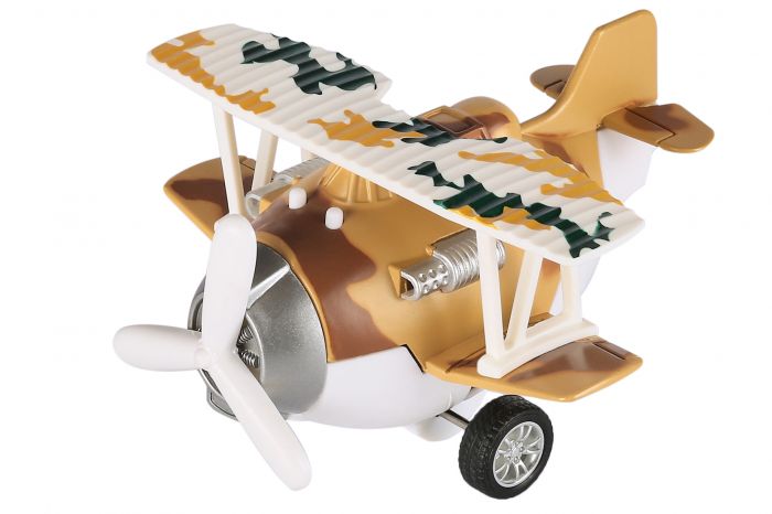 Літак металевий інерційний Same Toy Aircraft світло, музика, коричневий