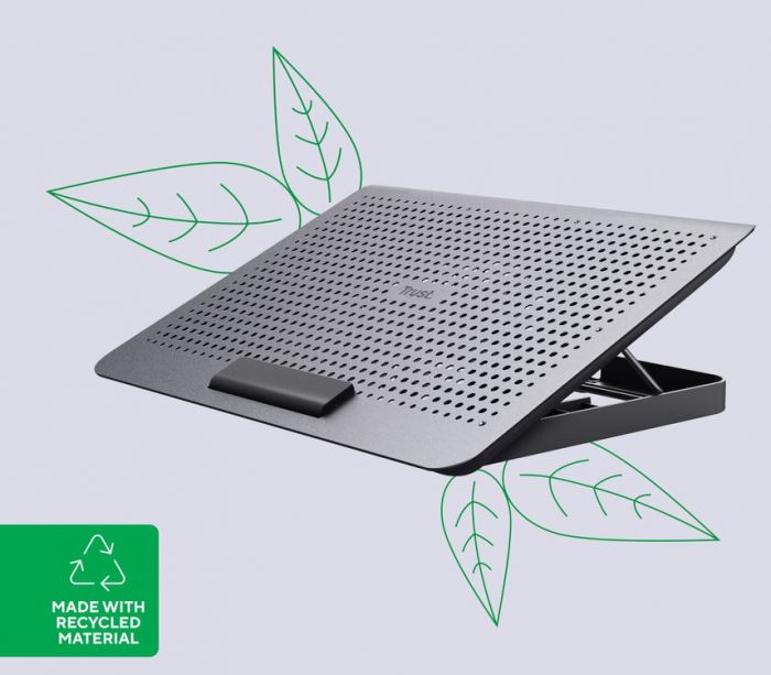 Підставка для ноутбука Trust Exto ECO, до 16", 2xUSB-A, сірий
