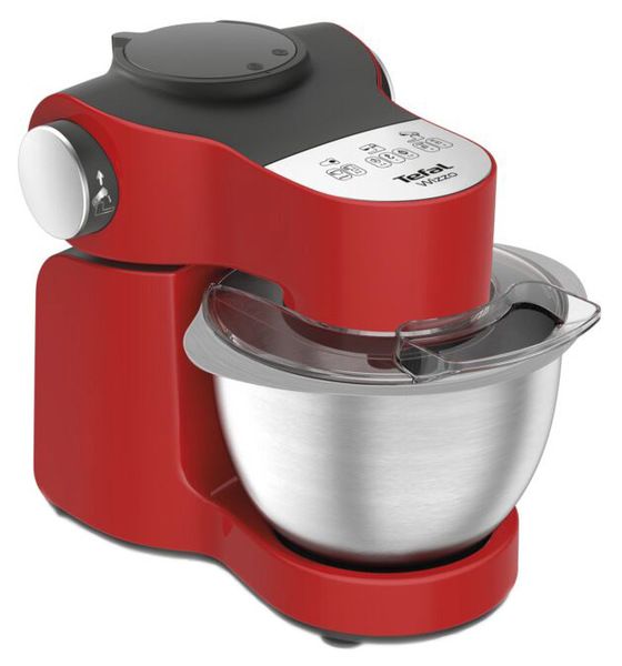 Кухонна машина Tefal Wizzo 1000Вт, чаша-метал, корпус-метал/пластик, насадок-6, червоний