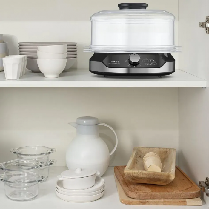 Пароварка Tefal Ultracompact, 800Вт, об'єм-9л, резервуар для води -1л, механічне керув., пластик, чорний