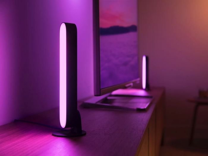 Панель освітлення розумна Philips Hue Play, 2000K-6500K, RGB, ZigBee, димування, базовий комплект, блок живлення, 2шт, чорний